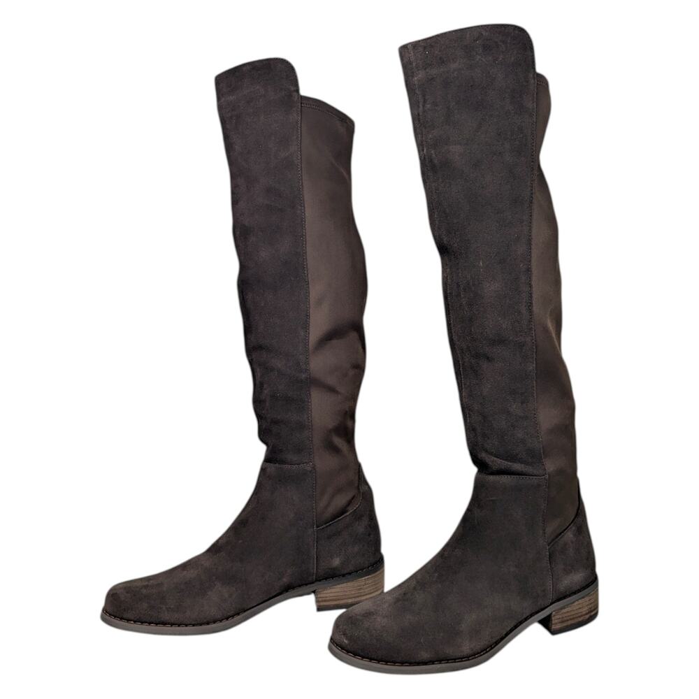 Blondo Velma Waterproof Over Knee Boots Black Suede Stretch 10M - Picture 4 of 7